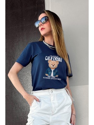 T - SHIRT AZUL MARINHO LOS ANGELES