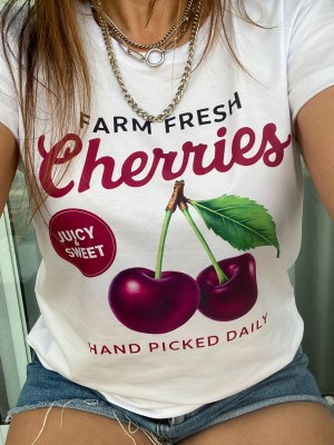 T - SHIRT OFF WHITE CHERRIES