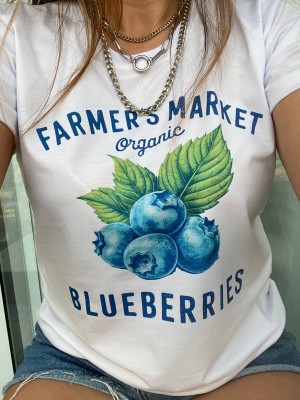 T - SHIRT OFF WHITE BLUBERRIES