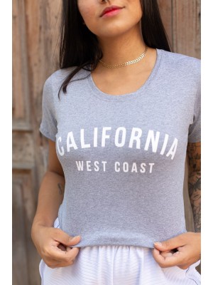 T - SHIRT CINZA CALIFORNIA